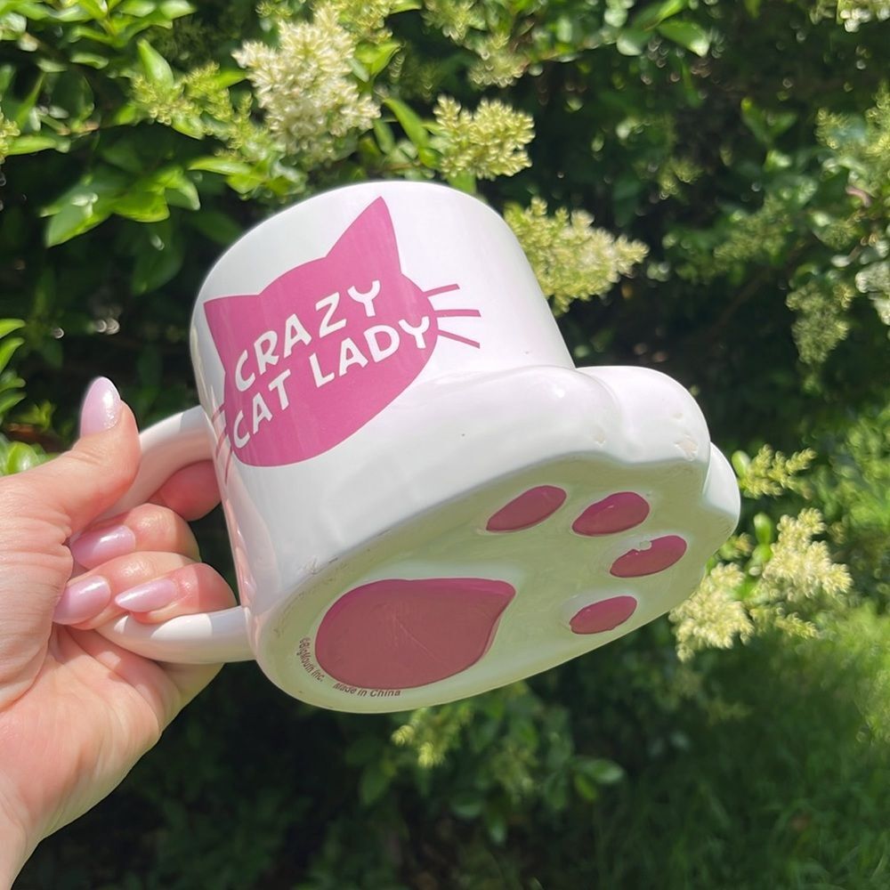 Big Mouth Inc Crazy Cat Lady Paw Shaped Coffee Mug